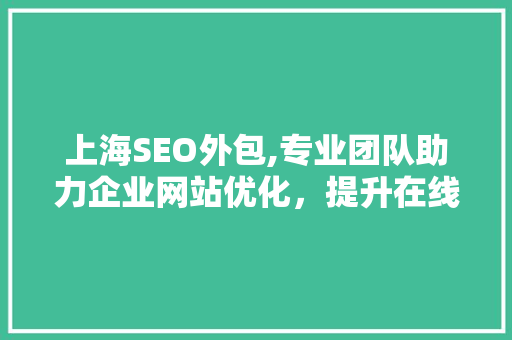 上海SEO外包,专业团队助力企业网站优化，提升在线竞争力 必应SEO