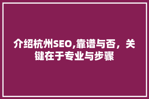 介绍杭州SEO,靠谱与否，关键在于专业与步骤 百度SEO