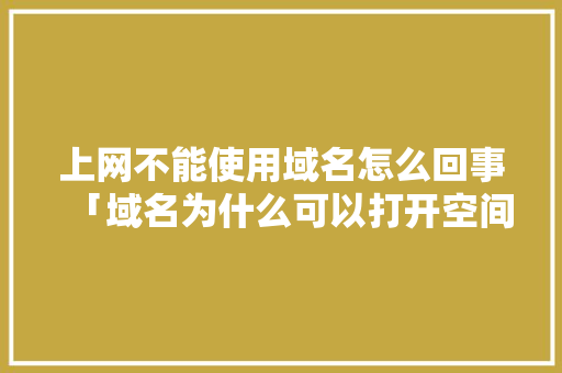 上网不能使用域名怎么回事「域名为什么可以打开空间权限」 上网不能使用域名怎么回事「域名为什么可以打开空间权限」 必应SEO