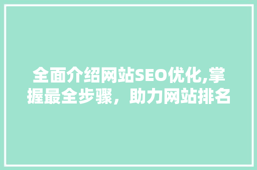 全面介绍网站SEO优化,掌握最全步骤，助力网站排名攀升