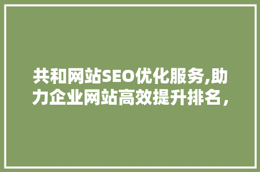 共和网站SEO优化服务,助力企业网站高效提升排名，实现网络营销新突破 GoogleSEO