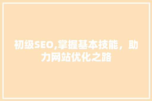 初级SEO,掌握基本技能，助力网站优化之路 GoogleSEO