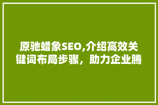 原驰蜡象SEO,介绍高效关键词布局步骤，助力企业腾飞 神马SEO