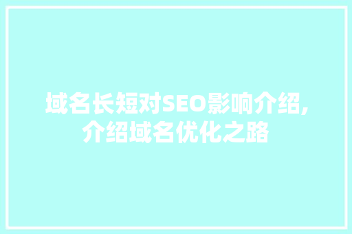 域名长短对SEO影响介绍,介绍域名优化之路 百度SEO