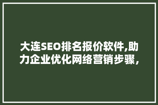大连SEO排名报价软件,助力企业优化网络营销步骤，提升品牌竞争力 百度SEO