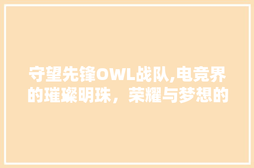 守望先锋OWL战队,电竞界的璀璨明珠，荣耀与梦想的交织之地 神马SEO