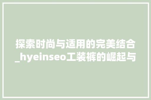 探索时尚与适用的完美结合_hyeinseo工装裤的崛起与影响 神马SEO