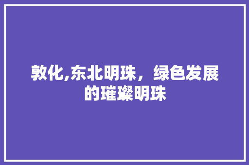 敦化,东北明珠，绿色发展的璀璨明珠 百度SEO