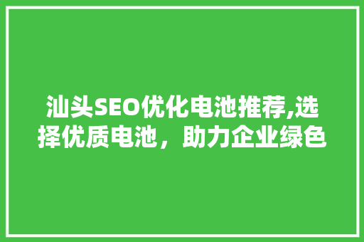 汕头SEO优化电池推荐,选择优质电池，助力企业绿色可持续发展 搜狗SEO