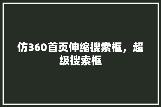 仿360首页伸缩搜索框，超级搜索框 GoogleSEO