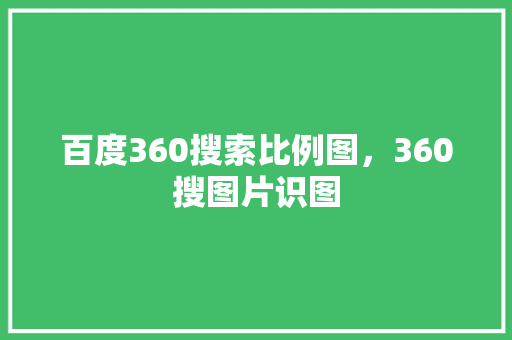 百度360搜索比例图，360搜图片识图 GoogleSEO