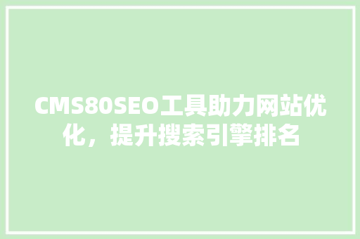 CMS80SEO工具助力网站优化，提升搜索引擎排名 GoogleSEO