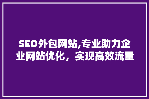 SEO外包网站,专业助力企业网站优化，实现高效流量转化 百度SEO