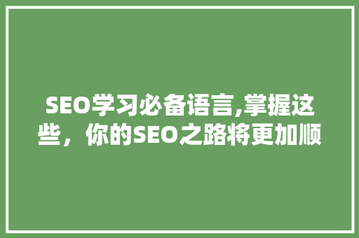 SEO学习必备语言,掌握这些，你的SEO之路将更加顺畅 必应SEO
