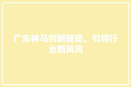 广东神马创新驱动，引领行业新风向 百度SEO