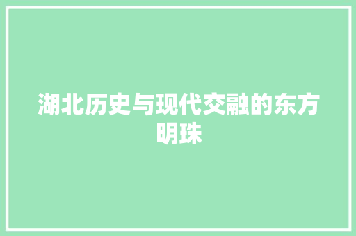 湖北历史与现代交融的东方明珠 神马SEO
