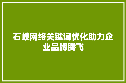 石岐网络关键词优化助力企业品牌腾飞
