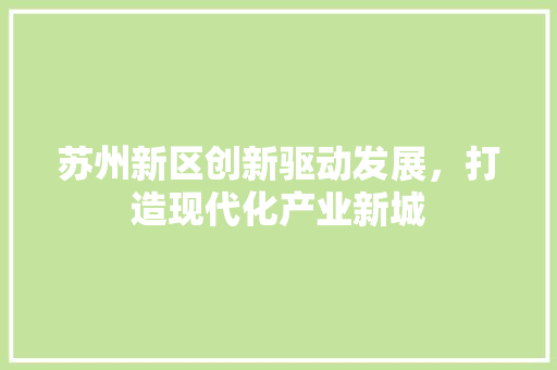 苏州新区创新驱动发展，打造现代化产业新城 百度SEO