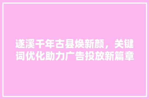 遂溪千年古县焕新颜，关键词优化助力广告投放新篇章 搜狗SEO