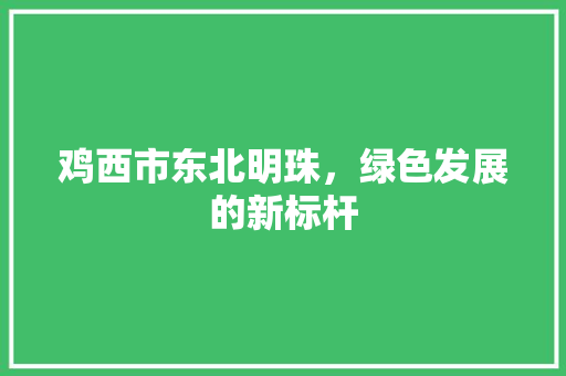 鸡西市东北明珠，绿色发展的新标杆
