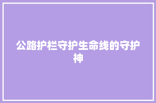 公路护栏守护生命线的守护神 百度SEO