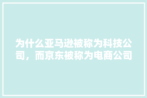 为什么亚马逊被称为科技公司，而京东被称为电商公司「为什么要企业网站呢」 为什么亚马逊被称为科技公司，而京东被称为电商公司「为什么要企业网站呢」 GoogleSEO