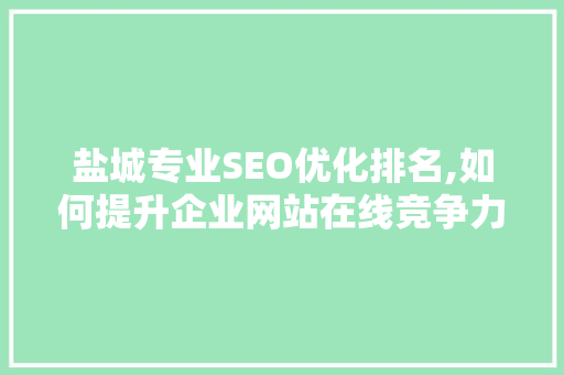 盐城专业SEO优化排名,如何提升企业网站在线竞争力 必应SEO