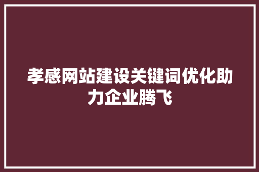 孝感网站建设关键词优化助力企业腾飞 百度SEO