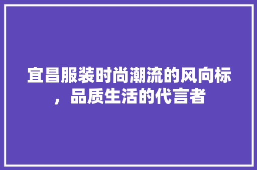 宜昌服装时尚潮流的风向标，品质生活的代言者 必应SEO