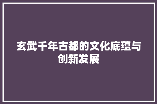玄武千年古都的文化底蕴与创新发展 神马SEO