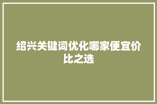 绍兴关键词优化哪家便宜价比之选 神马SEO