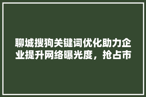 聊城搜狗关键词优化助力企业提升网络曝光度，抢占市场先机 神马SEO