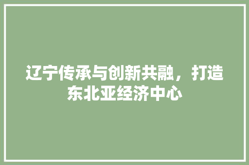 辽宁传承与创新共融，打造东北亚经济中心 搜狗SEO