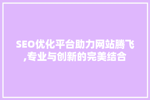 SEO优化平台助力网站腾飞,专业与创新的完美结合 必应SEO