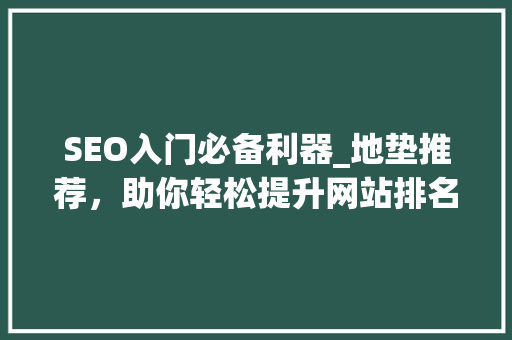 SEO入门必备利器_地垫推荐，助你轻松提升网站排名 GoogleSEO