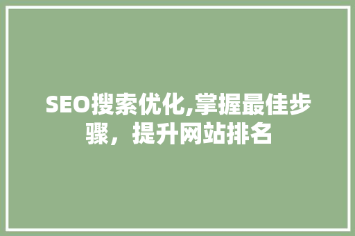SEO搜索优化,掌握最佳步骤，提升网站排名 必应SEO