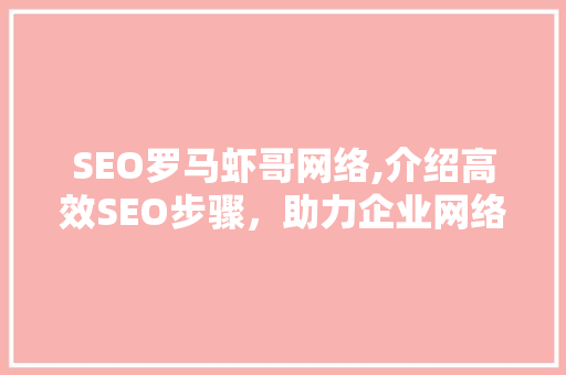 SEO罗马虾哥网络,介绍高效SEO步骤，助力企业网络营销 GoogleSEO
