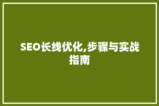 SEO长线优化,步骤与实战指南 GoogleSEO