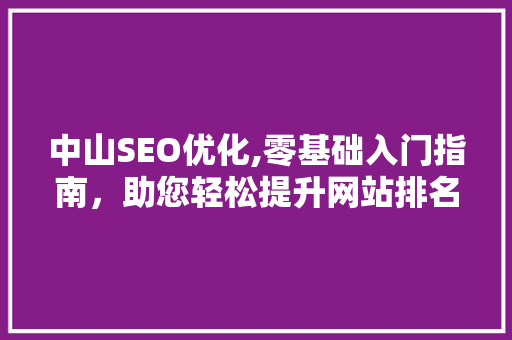 中山SEO优化,零基础入门指南，助您轻松提升网站排名 百度SEO