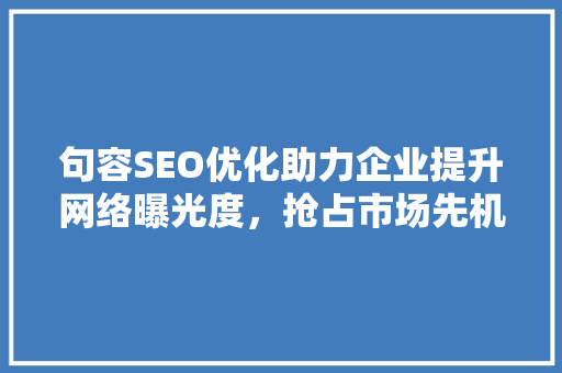 句容SEO优化助力企业提升网络曝光度，抢占市场先机 搜狗SEO