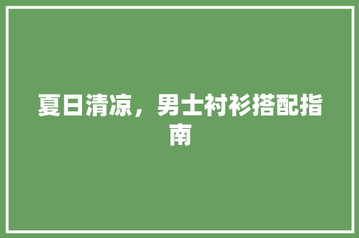 夏日清凉，男士衬衫搭配指南 百度SEO