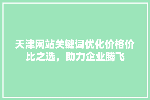 天津网站关键词优化价格价比之选，助力企业腾飞 搜狗SEO