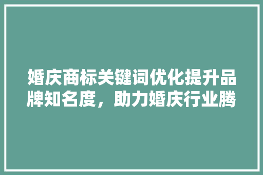 婚庆商标关键词优化提升品牌知名度，助力婚庆行业腾飞 神马SEO