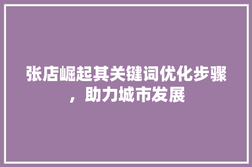 张店崛起其关键词优化步骤，助力城市发展 必应SEO