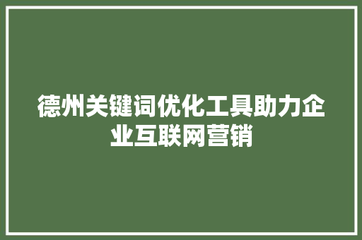 德州关键词优化工具助力企业互联网营销 必应SEO