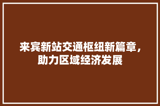 来宾新站交通枢纽新篇章，助力区域经济发展