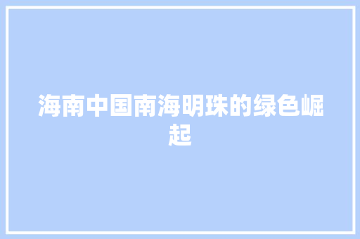 海南中国南海明珠的绿色崛起 百度SEO