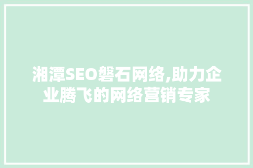 湘潭SEO磐石网络,助力企业腾飞的网络营销专家