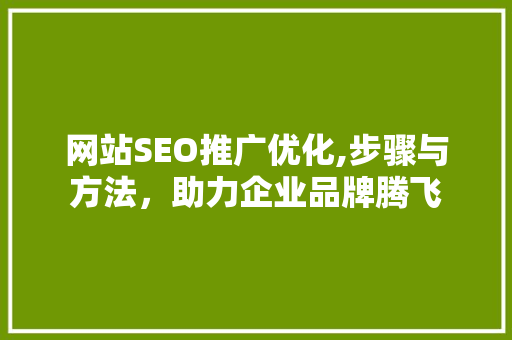 网站SEO推广优化,步骤与方法，助力企业品牌腾飞 神马SEO