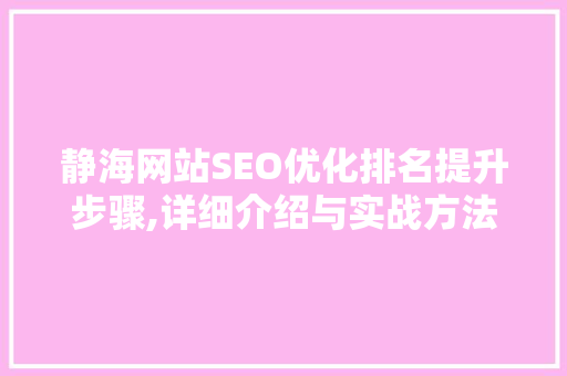 静海网站SEO优化排名提升步骤,详细介绍与实战方法 GoogleSEO
